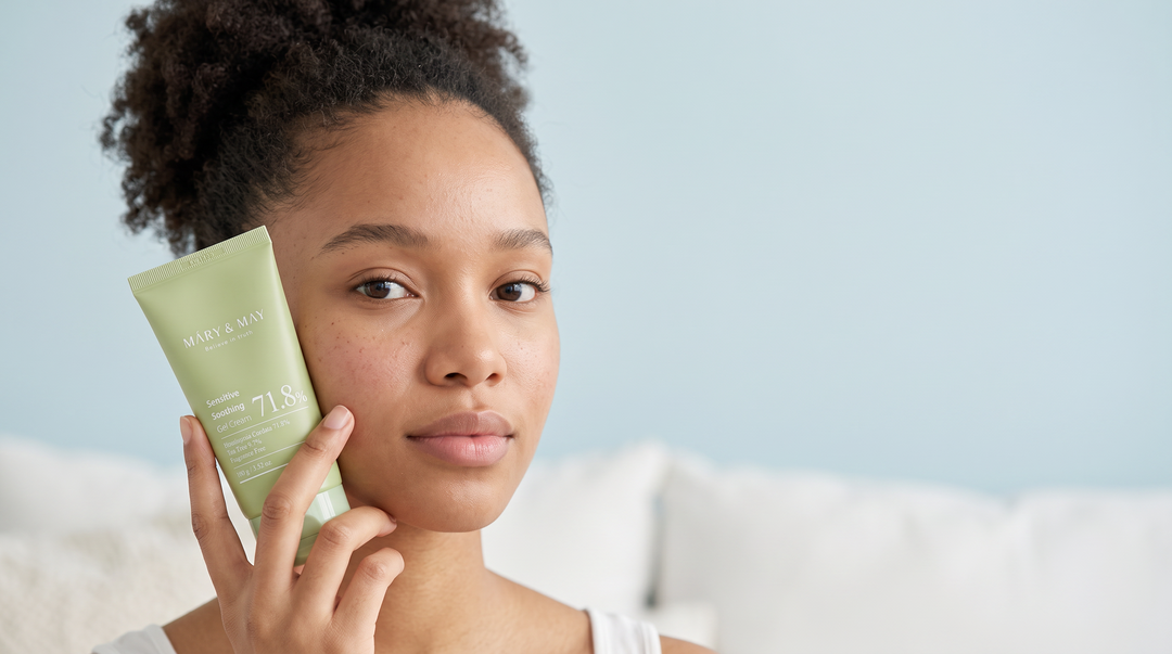 Young South African woman gently applying a soothing gel cream to calm sensitive skin