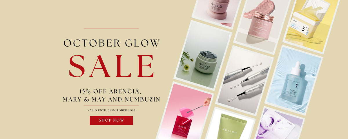 October 15% Off Arencia, Mary & May and Numbuzin - RuZu Beauty