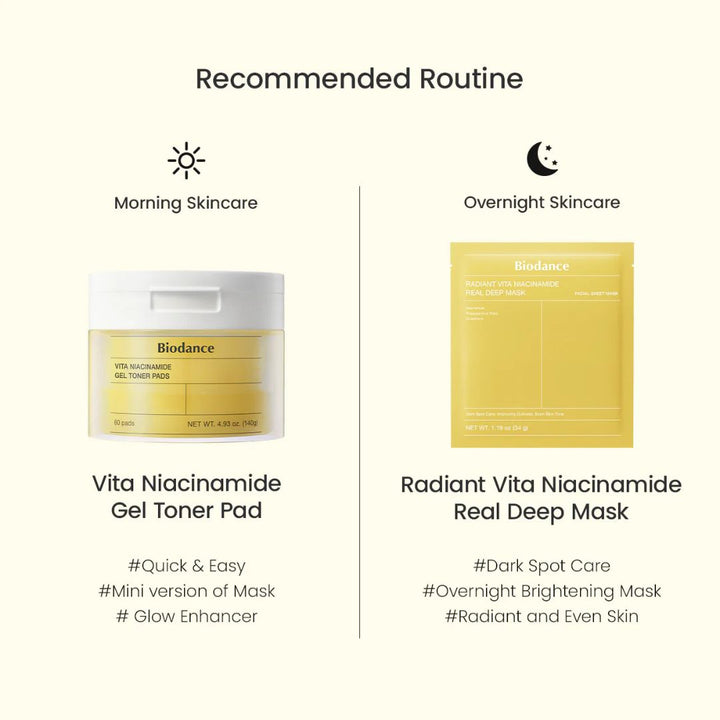 Biodance Vita Niacinamide Gel Toner 60 Pads