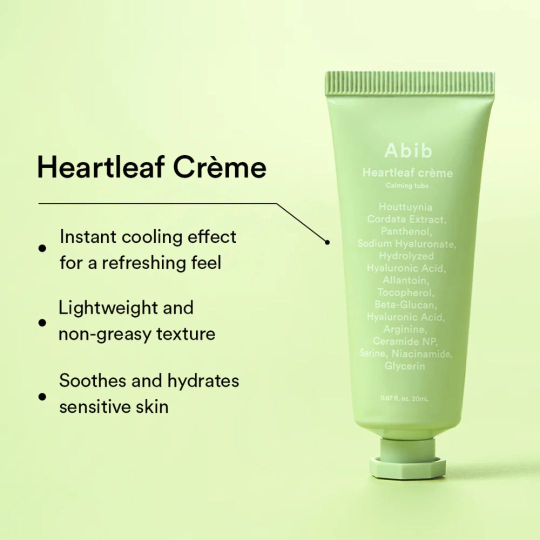 Abib Heartleaf Calming Trial Kit (Foam 30ml + Toner 30ml + Serum 15ml + Cream 20ml)