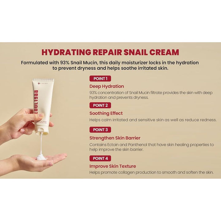 KSECRET - SEOUL 1988 Cream: Snail Mucin 93 Percent + Rice 50ml