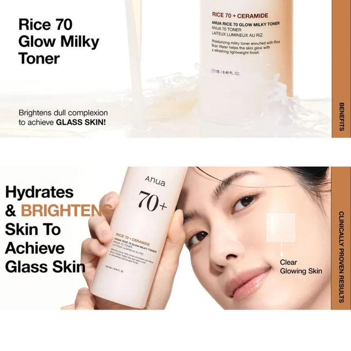 ANUA - Rice 70 Glow Milky Toner 250ml