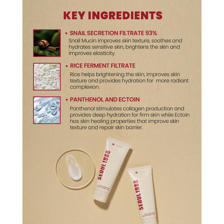 KSECRET - SEOUL 1988 Cream: Snail Mucin 93 Percent + Rice 50ml