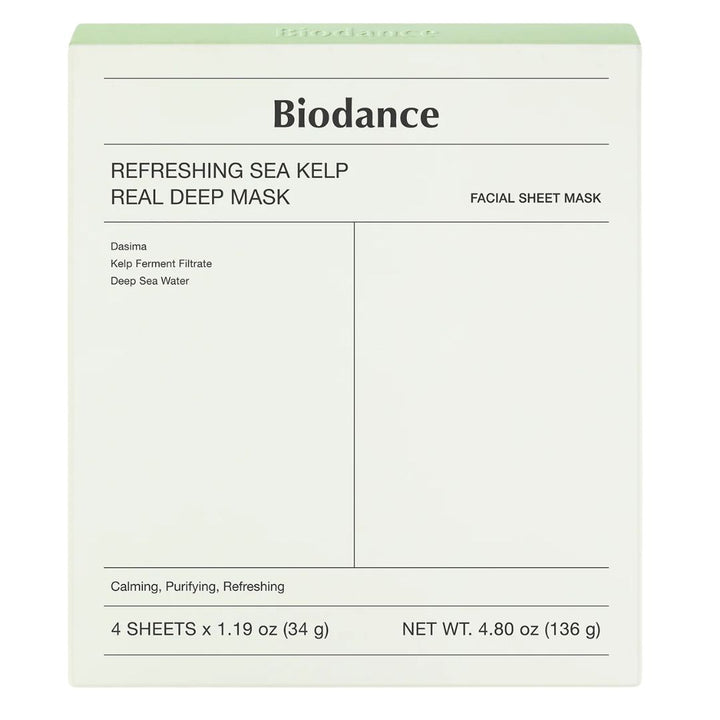 Biodance Refreshing Sea Kelp Real Deep Beauty Mask 1xBox (34g*4ea)