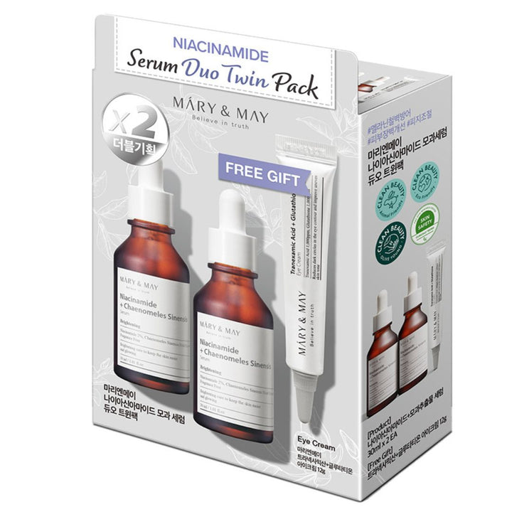 Mary&May Niacinamide Serum Duo Twin Pack (30ml x2 + Eye Cream 12g)