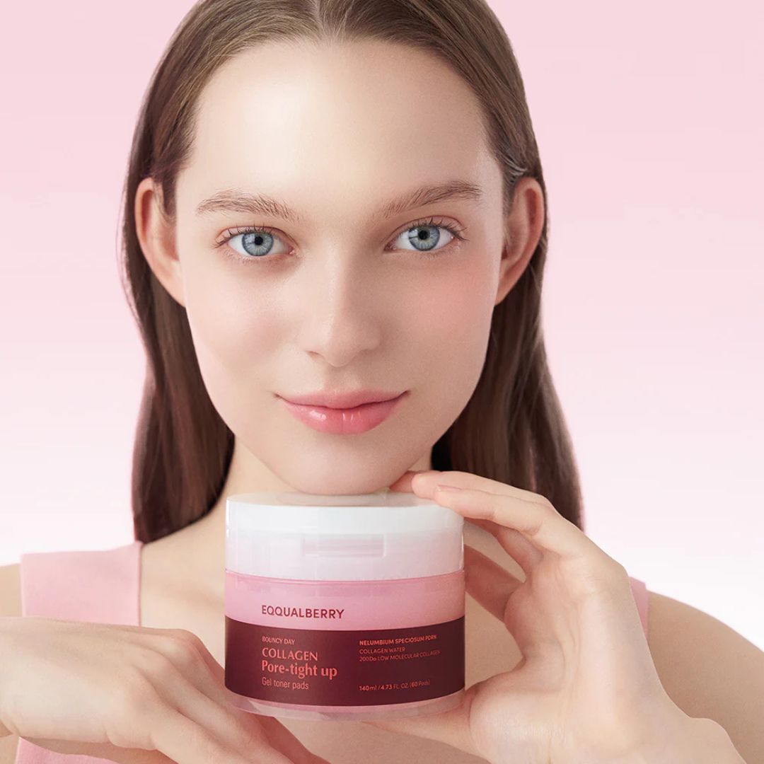 EQQUALBERRY - Collagen Pore-Tight Up Gel Toner Pads