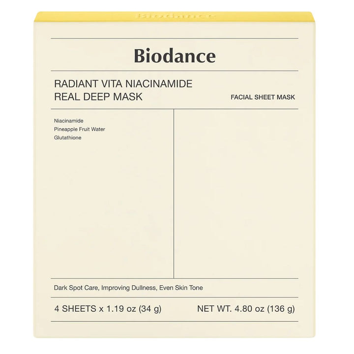 Biodance Radiant Vita Niacinamide Real Deep Mask 1xBox (34g*4ea)