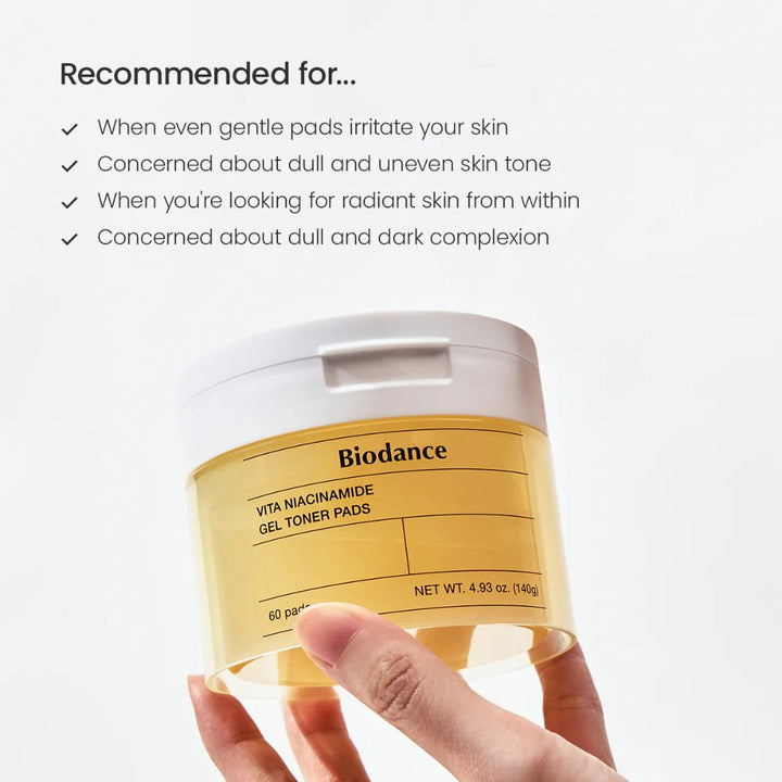 Biodance Vita Niacinamide Gel Toner 60 Pads