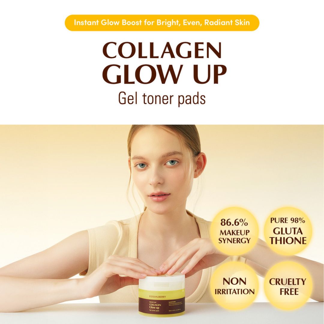 EQQUALBERRY - Collagen Glow Up Gel Toner Pads