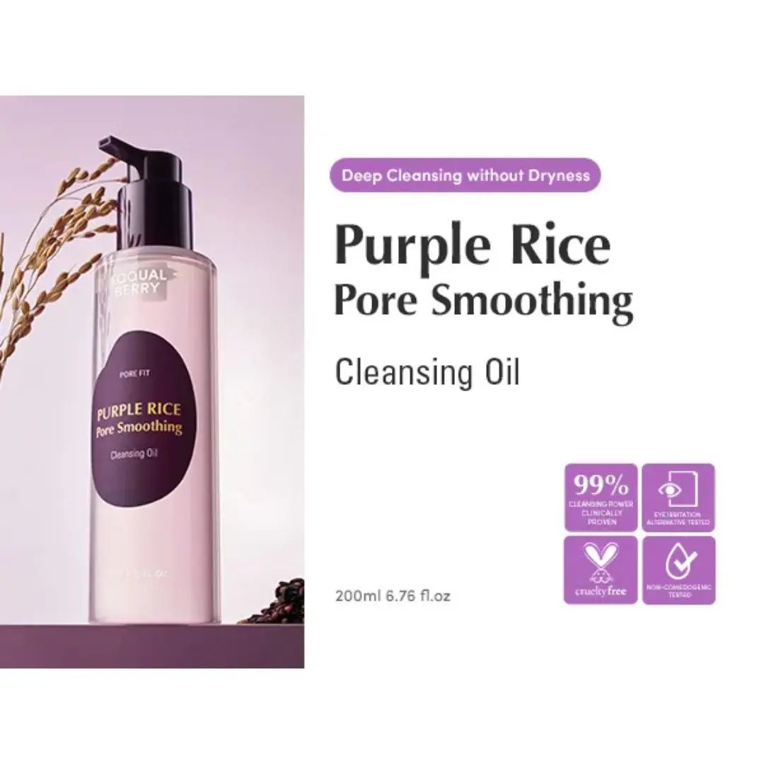 EQQUALBERRY - Purple Rice Pore Smoothing Cleansing Oil 200ml EQQUALBERRY