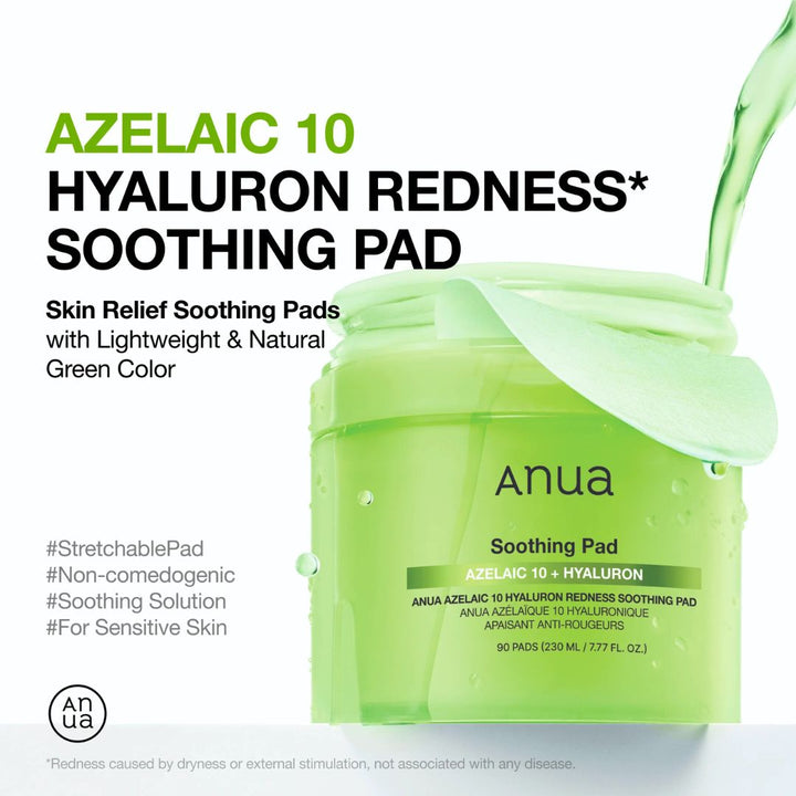 Anua - Azelaic 10 Hyaluron Redness Soothing Pad (90 Pads, 230ml)