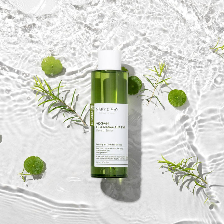 Mary&May Vegan CICA Tea Tree Toner Special Set (200ml+30ml+Eye cream 12g)