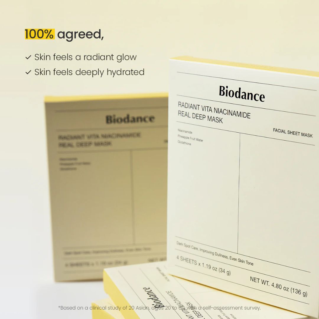 Biodance Radiant Vita Niacinamide Real Deep Mask 1xBox (34g*4ea)