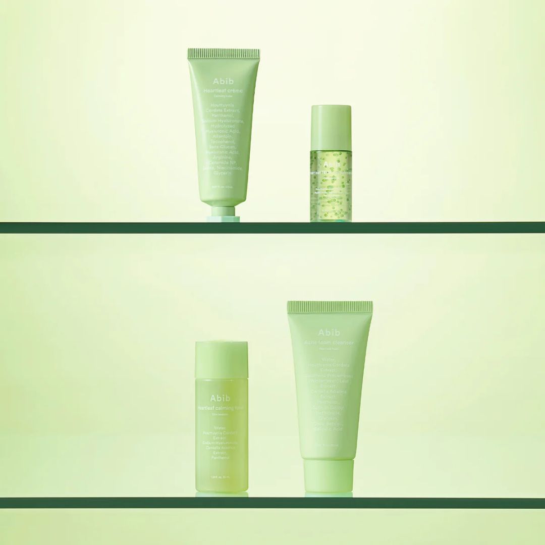 Abib Heartleaf Calming Trial Kit (Foam 30ml + Toner 30ml + Serum 15ml + Cream 20ml)