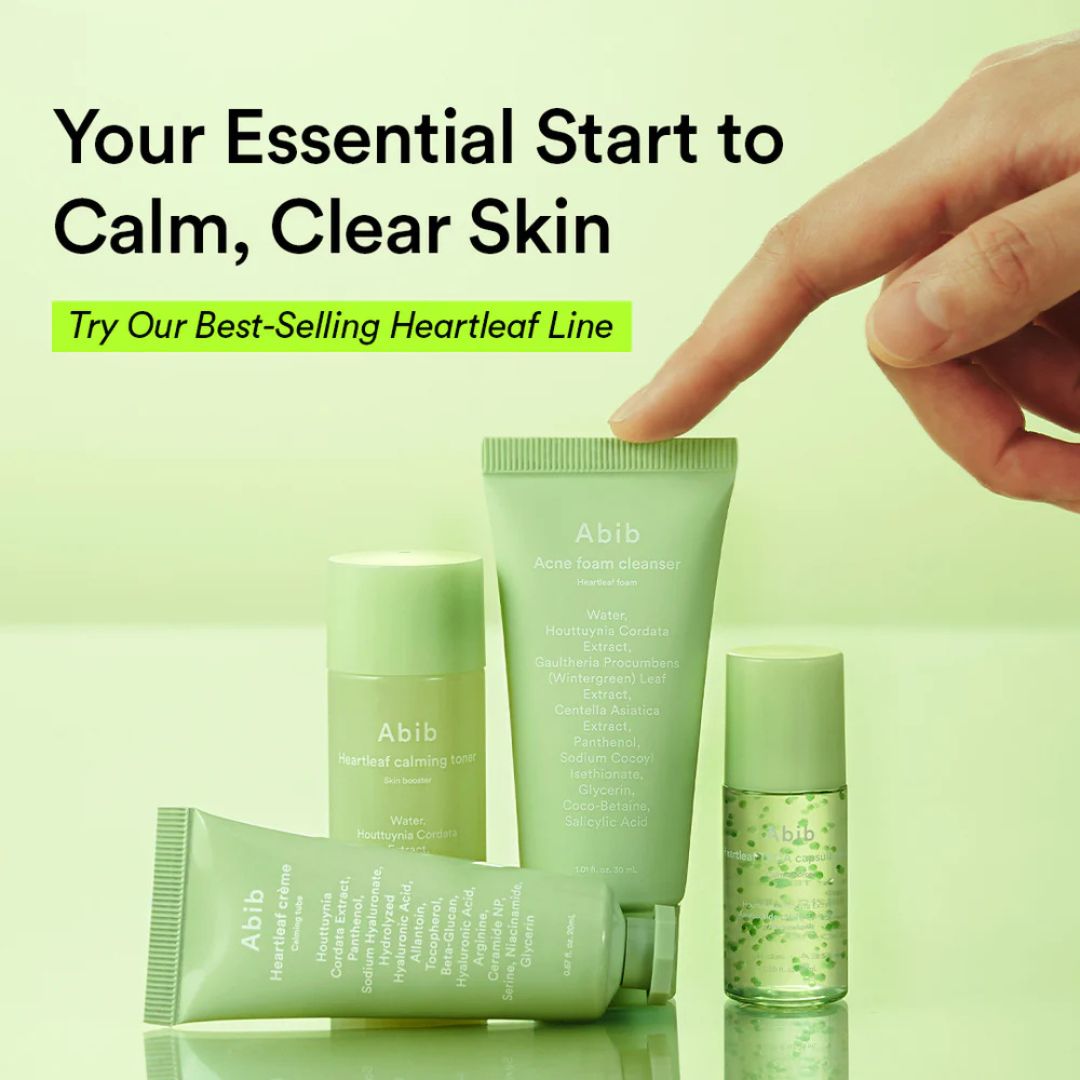 Abib Heartleaf Calming Trial Kit (Foam 30ml + Toner 30ml + Serum 15ml + Cream 20ml)