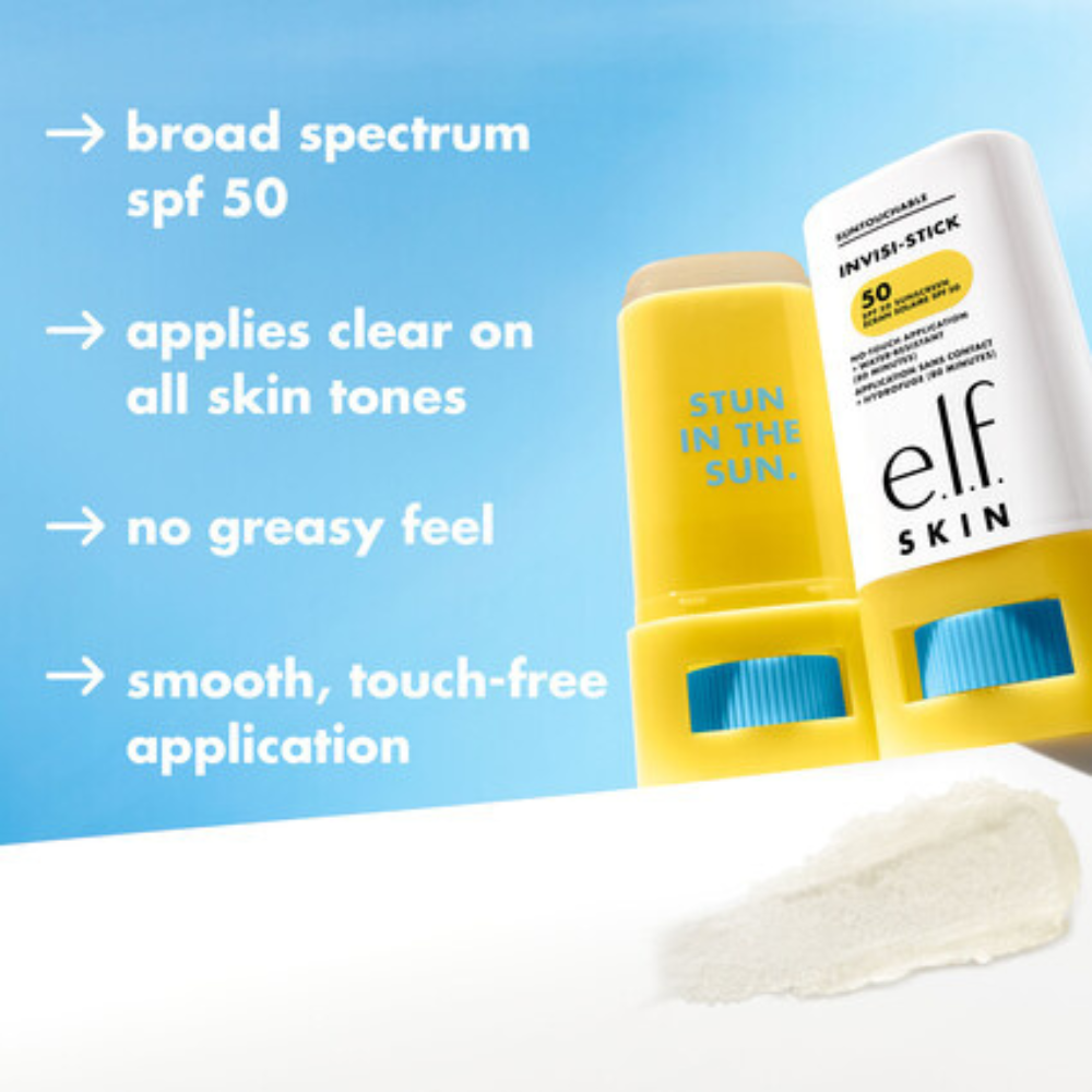 e.l.f. SKIN Suntouchable! Invisi-Stick SPF 50 – Clear Face Sunscreen Stick