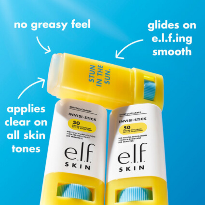 e.l.f. SKIN Suntouchable! Invisi-Stick SPF 50 – Clear Face Sunscreen Stick