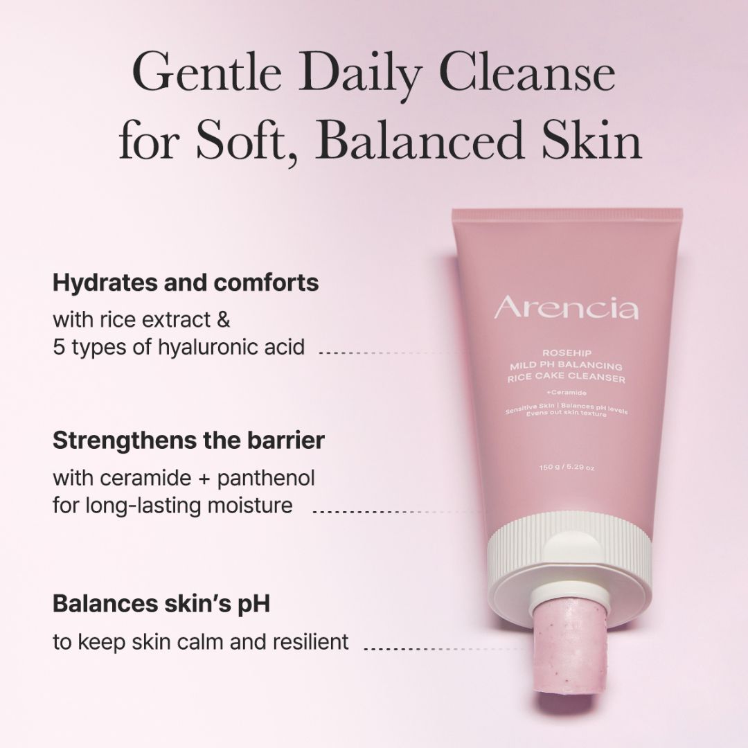 Arencia Rosehip Mild pH Balancing Rice Cake Cleanser 150g