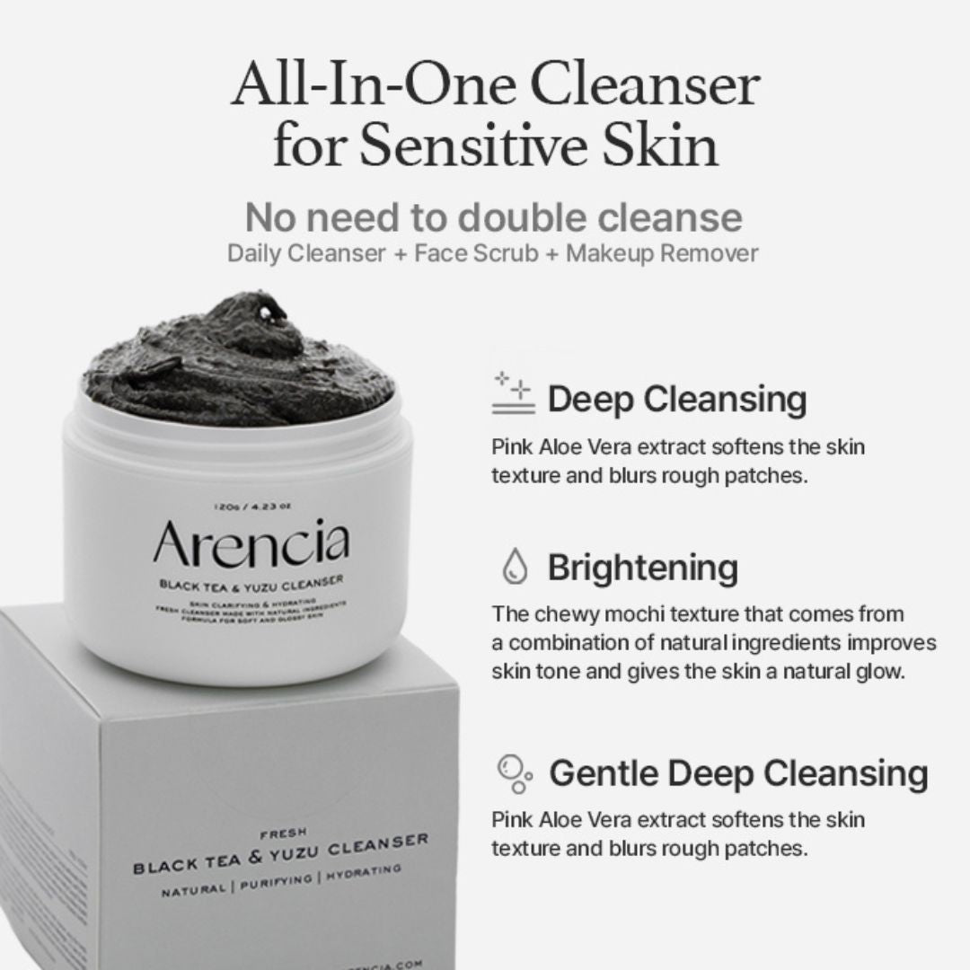Arencia Black Tea Rice Mochi Cleanser 120g