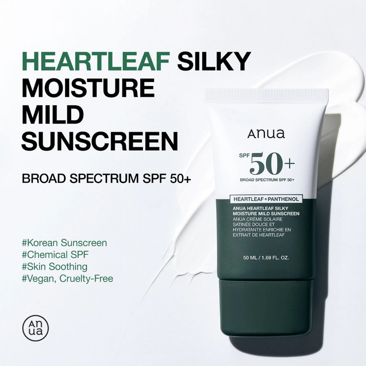 ANUA - Heartleaf Silky Moisture Sun Cream SPF50+ PA++++ 50ml