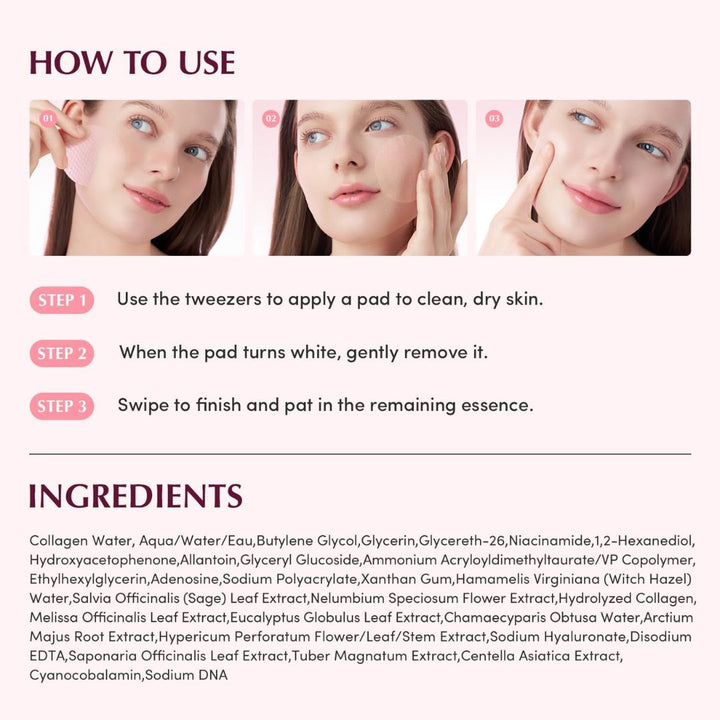 EQQUALBERRY - Collagen Pore-Tight Up Gel Toner Pads