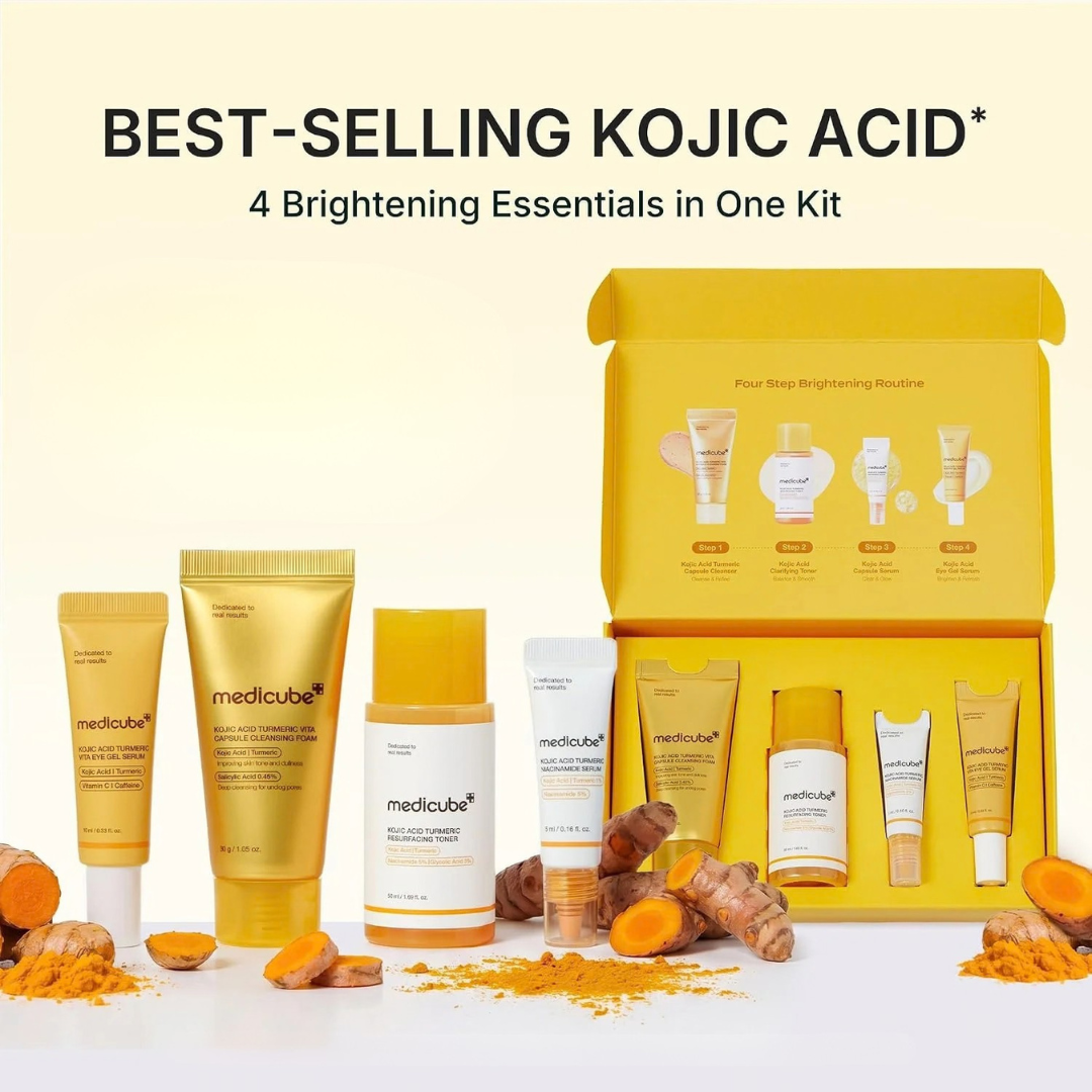 Medicube Kojic Brightening Essentials Kit 4 Piece Skincare Set