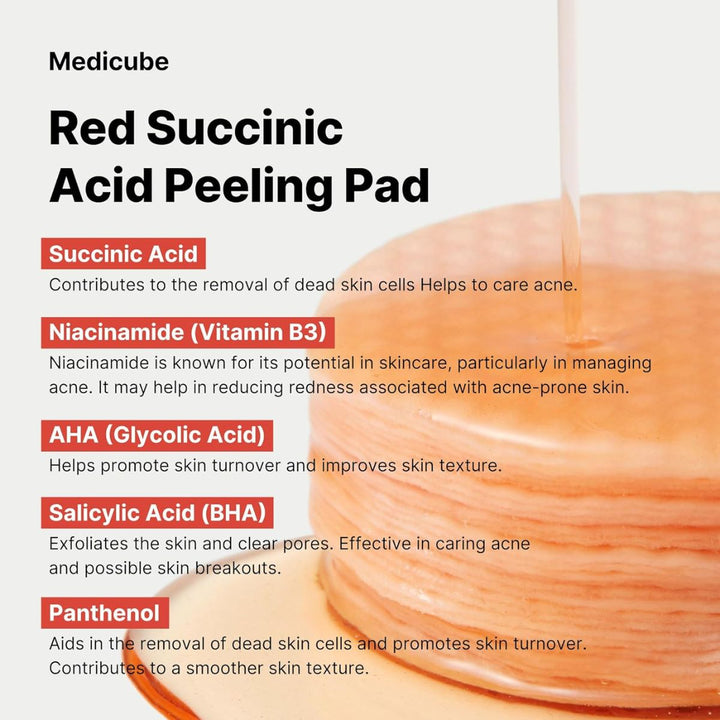 Medicube Red Succinic Peeling Pad 2024 (70ea / 155g)