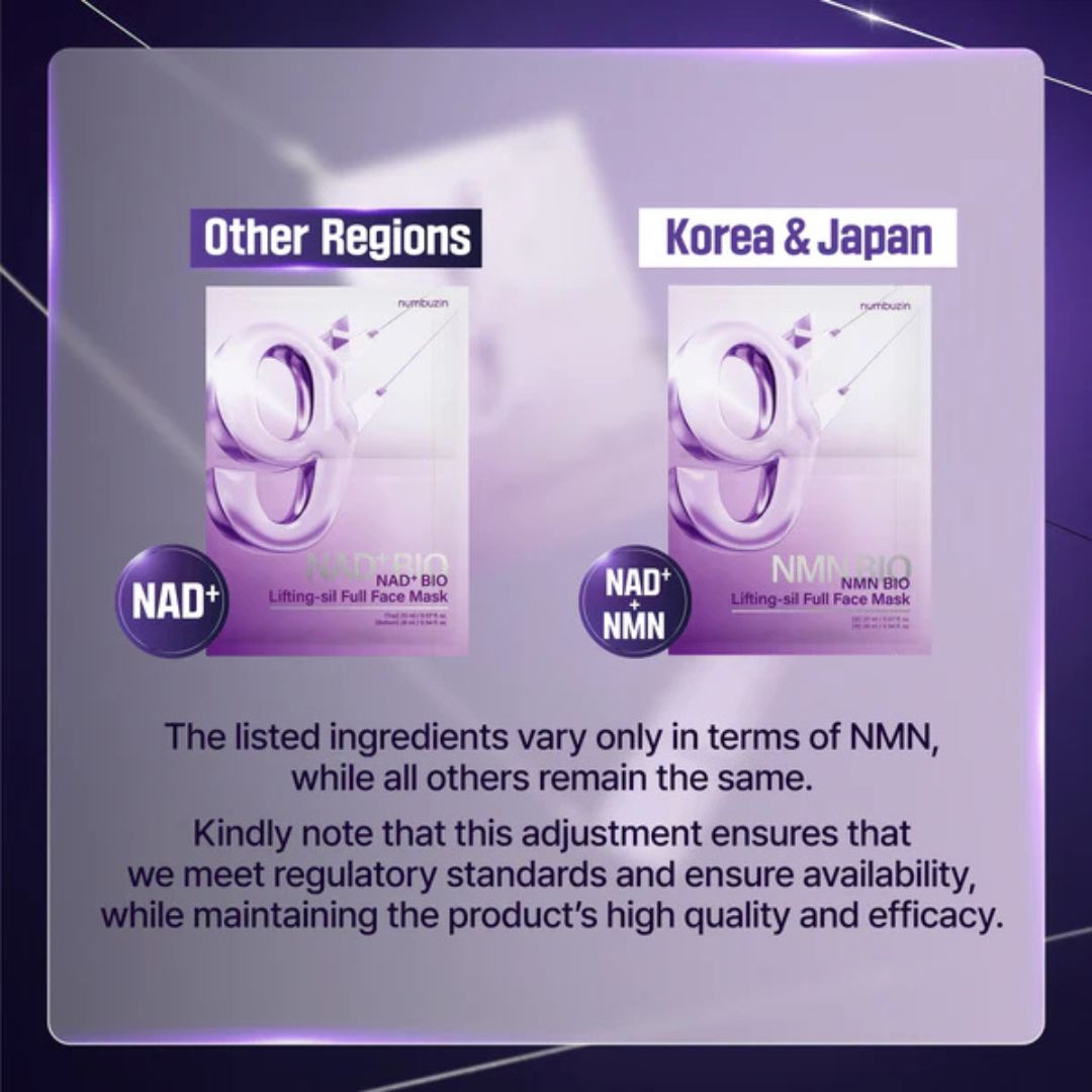 Numbuzin No.9 NAD Bio Lifting-sil Full Cover Facial Mask 20ml+28ml*4ea
