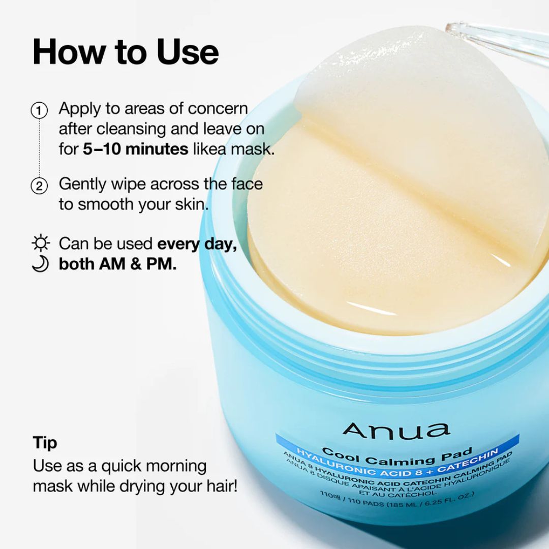 Anua - 8 Hyaluronic Acid Catechin Calming Pad 185ml 110 Pads