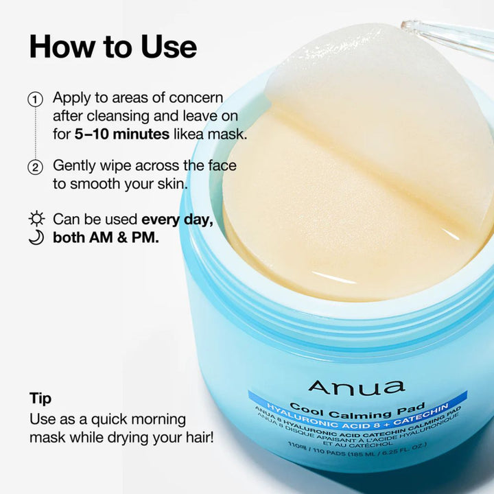 Anua - 8 Hyaluronic Acid Catechin Calming Pad 185ml 110 Pads