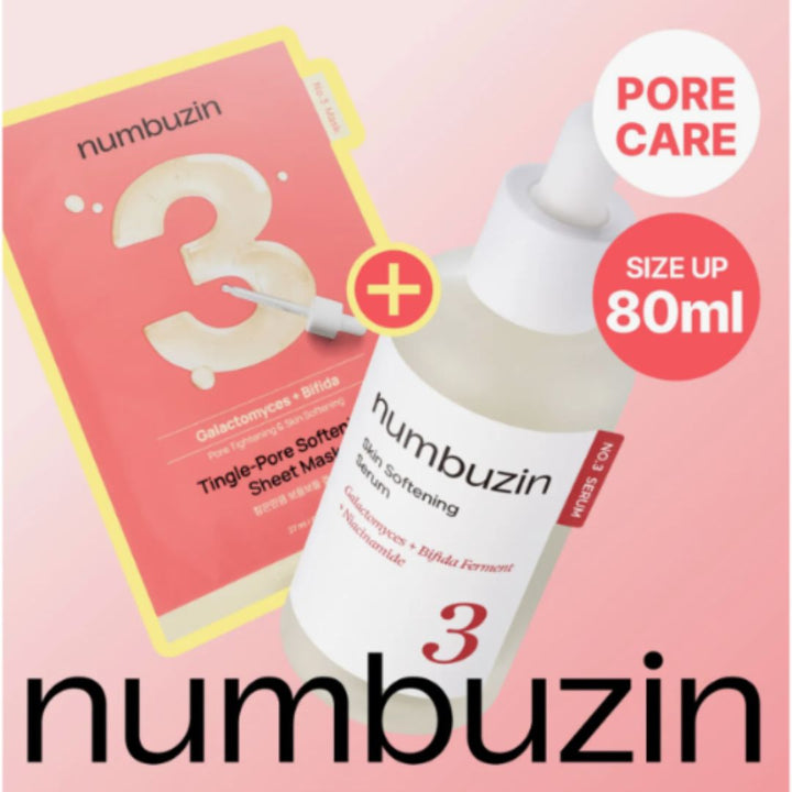 Numbuzin - No.3 Skin Softening Serum 80ml Special Set + Sheet Mask