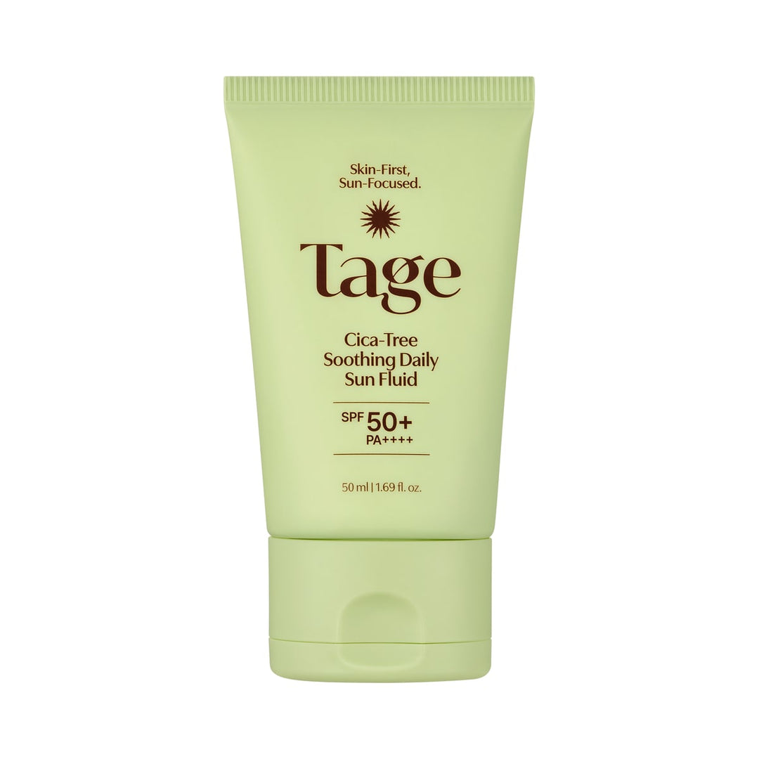 Tage CICA-TREE Soothing Daily Sun Fluid 50ml product packaging