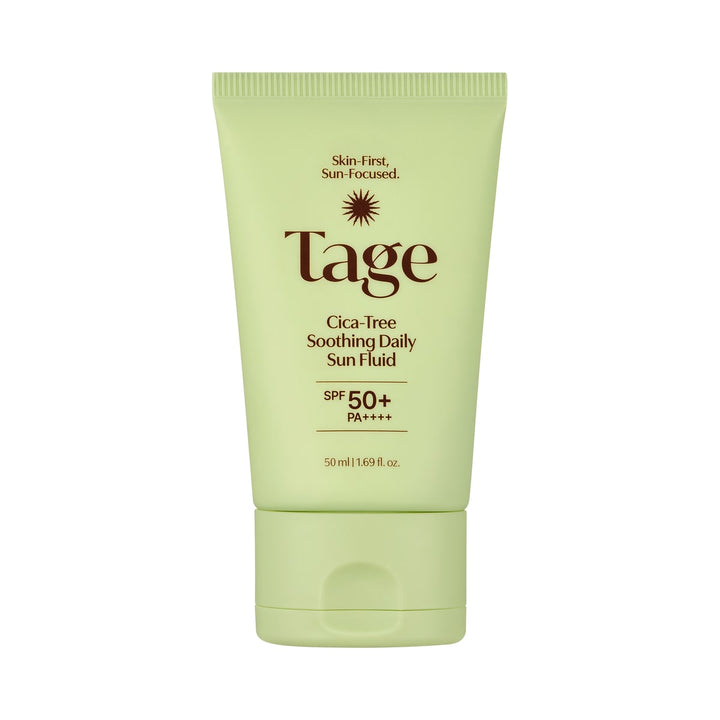Tage CICA-TREE Soothing Daily Sun Fluid 50ml product packaging